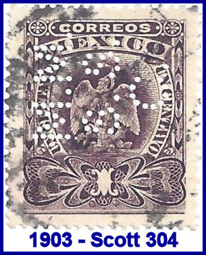 Mexico Mine and Smelter Co. 1903 perfin